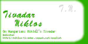 tivadar miklos business card